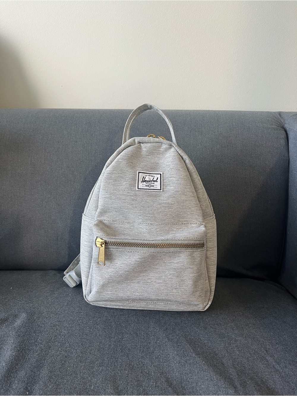 Herschel Supply Company Heather Gray Mini Backpack with Gold Accents